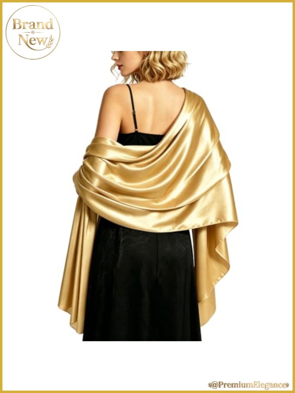Satin Shawl Wrap Long Silky Formal Scarf for Women